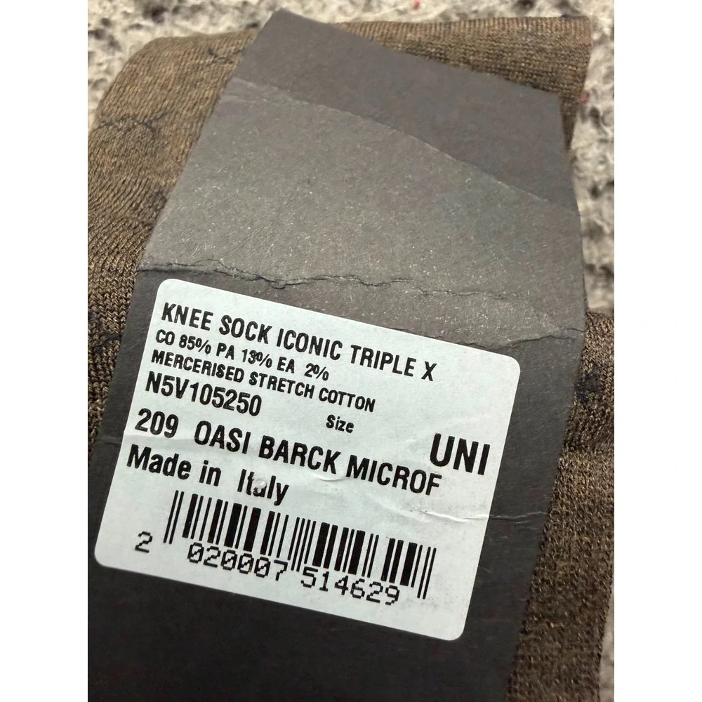 NWT Ermenegildo Zegna Iconic Triple X Knee Socks Oasi Barck Microf One Size
